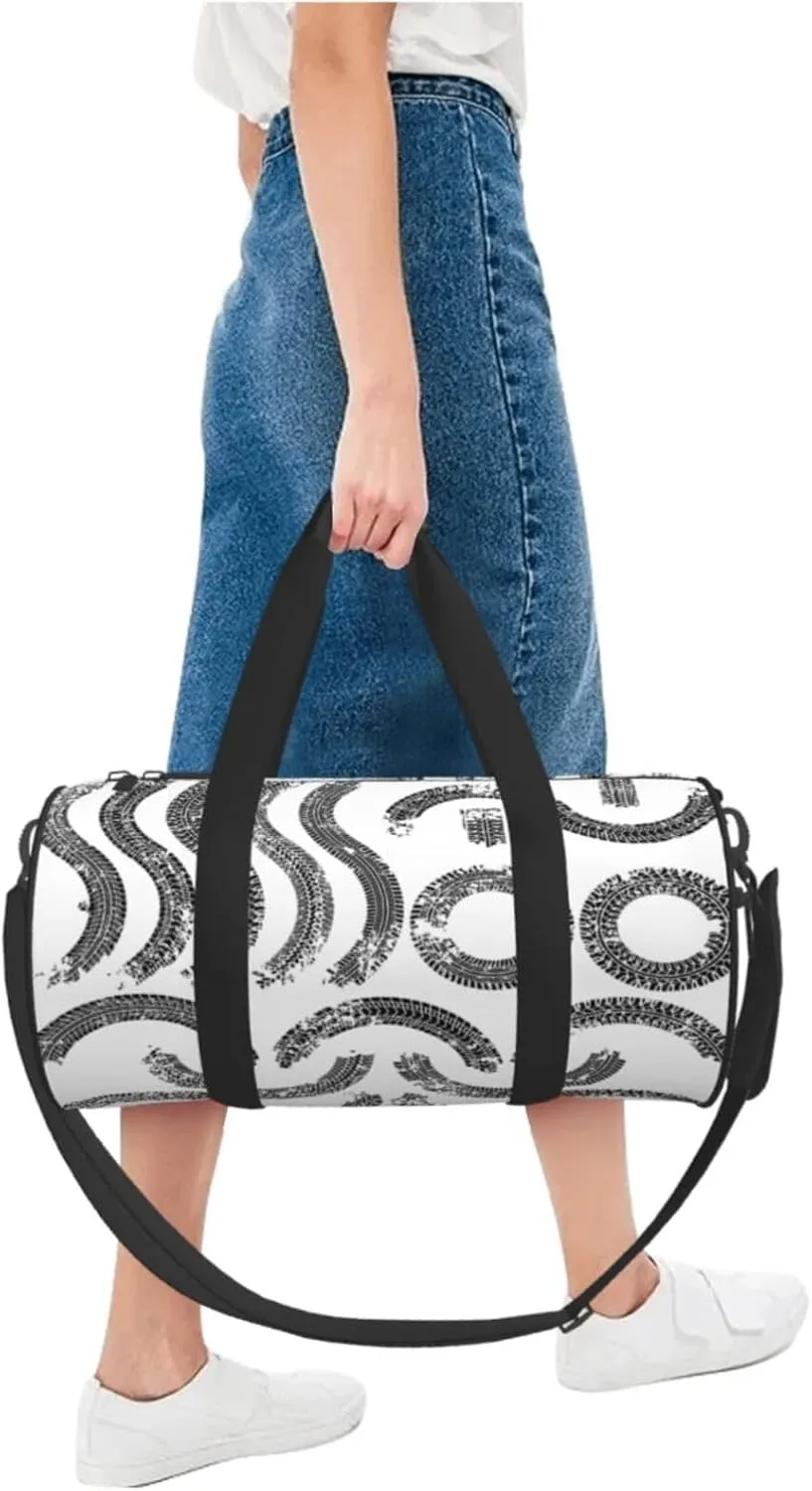 Travel Duffle Bag for Men Women, Tire Traces Duffle Bags for Sport Gym Overnight Luggage