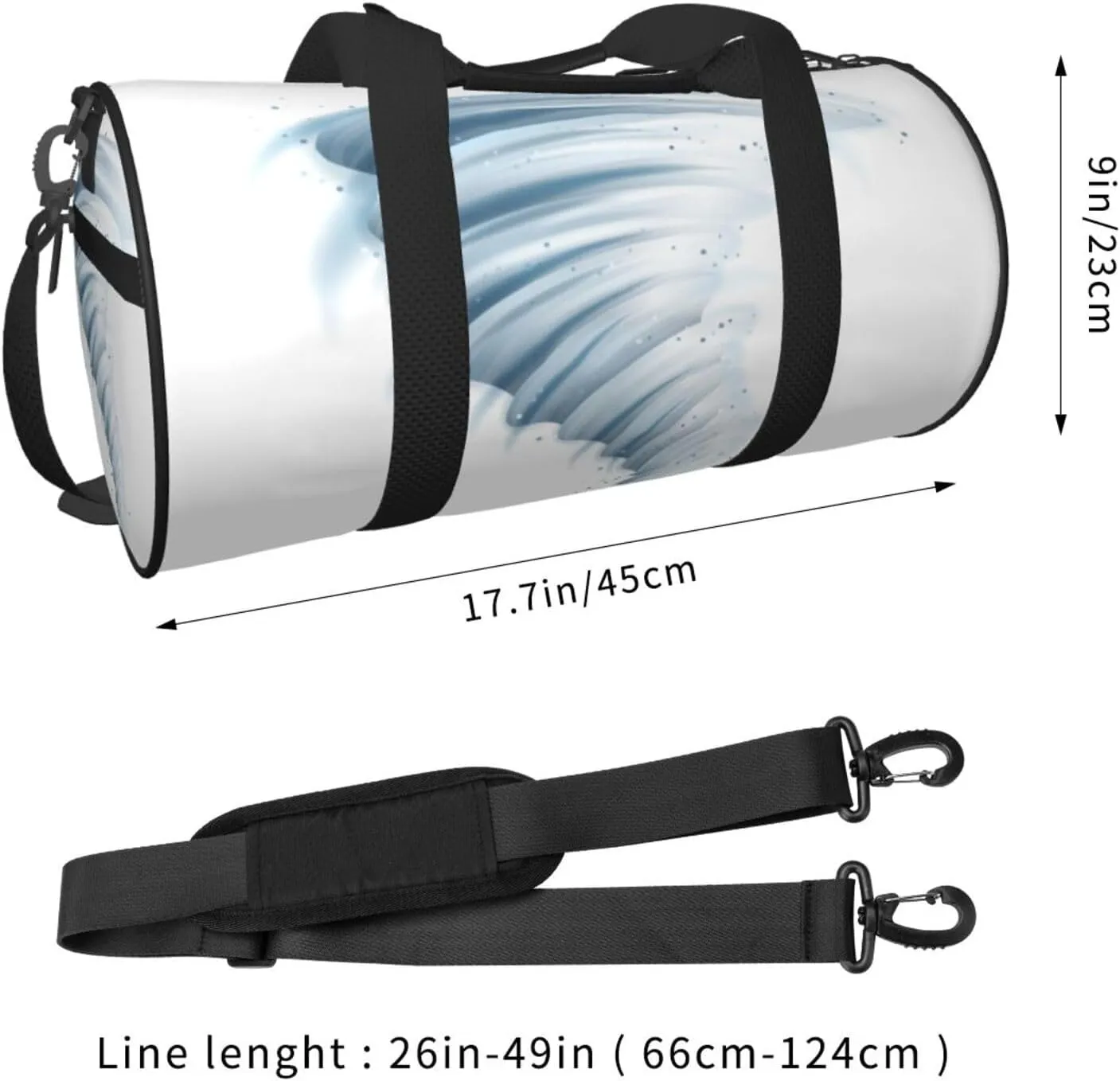 Travel Duffle Bag for Men Women, Tornado Duffle Bags for Sport Gym Overnight Luggage