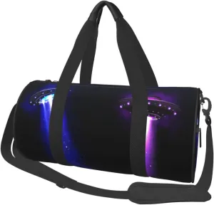 Travel Duffle Bag for Men Women, Ufo Alien Space Ships Duffle Bags for Sport Gym Overnight Luggage