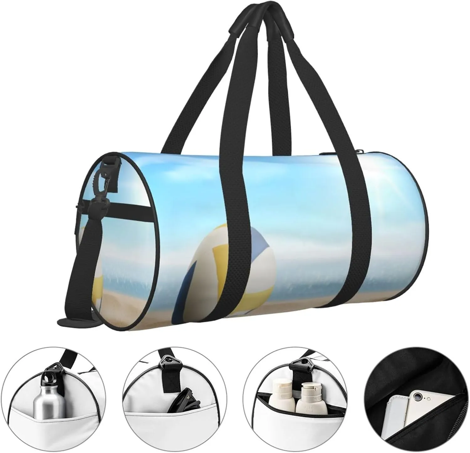 Travel Duffle Bag for Men Women, Volleyball Sandy Beach Duffle Bags for Sport Gym Overnight Luggage