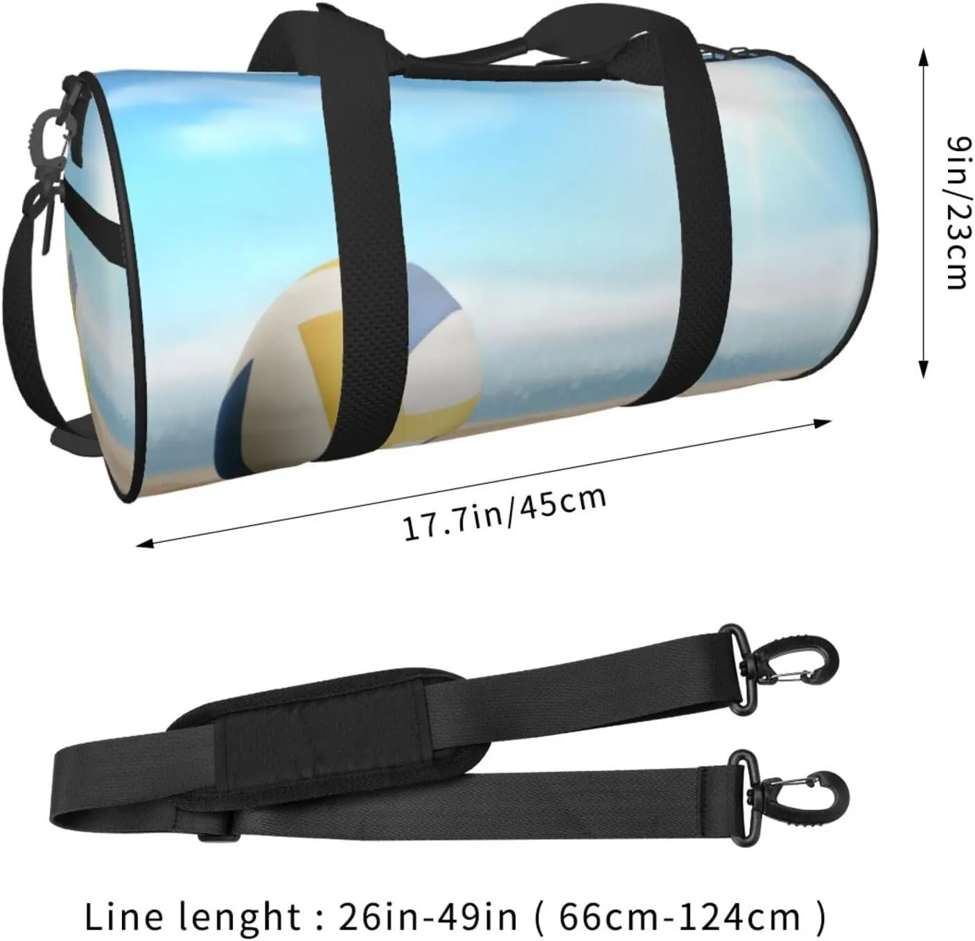 Travel Duffle Bag for Men Women, Volleyball Sandy Beach Duffle Bags for Sport Gym Overnight Luggage