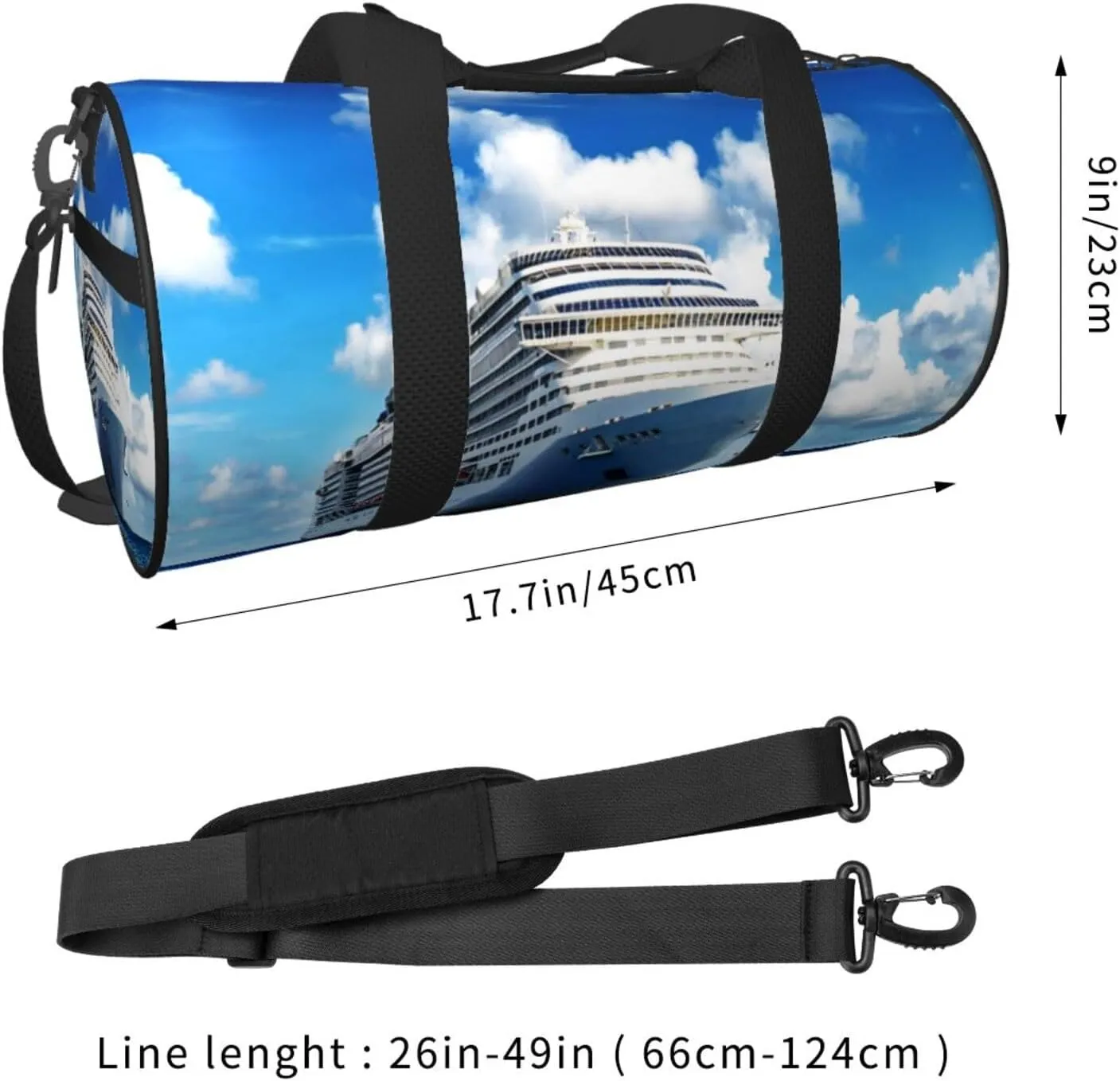 Travel Duffle Bag for Men Women, Voyage Cruise Ship Crystal Duffle Bags for Sport Gym Overnight Luggage