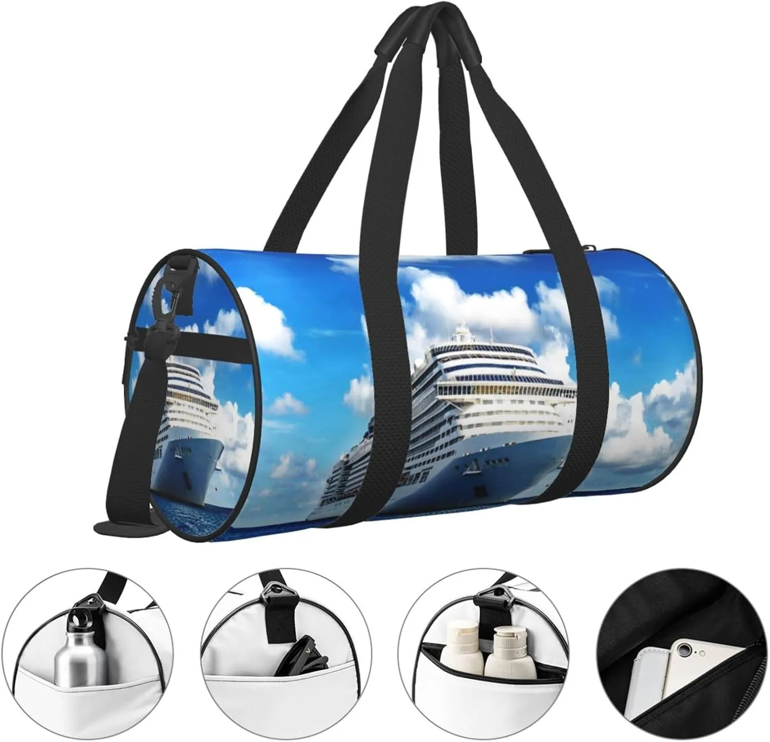 Travel Duffle Bag for Men Women, Voyage Cruise Ship Crystal Duffle Bags for Sport Gym Overnight Luggage