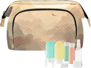 Travel Makeup Bag Sunrise in Mountains Pattern Large Capacity Cosmetic Bags for Women