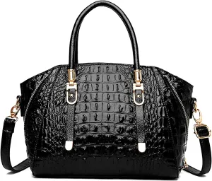Trendy Crocodile Handbags for Women: Large Capacity Leather Handbag Crossbody Bags with Shoulder Strap Ideal Choice