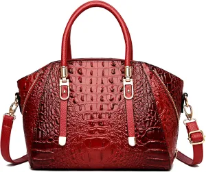 Trendy Crocodile Handbags for Women: Large Capacity Leather Handbag Crossbody Bags with Shoulder Strap Ideal Choice