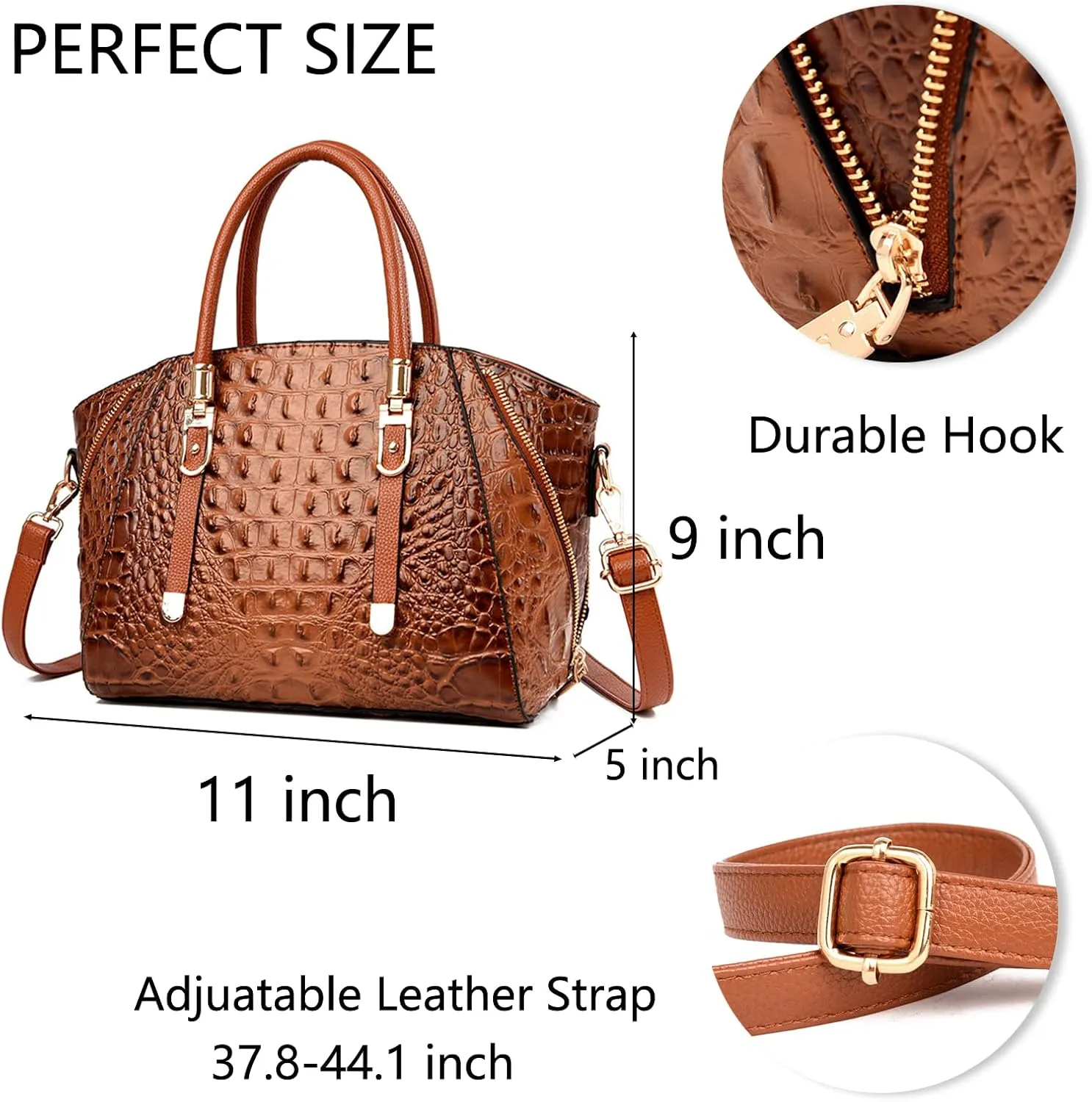 Trendy Crocodile Handbags for Women: Large Capacity Leather Handbag Crossbody Bags with Shoulder Strap Ideal Choice