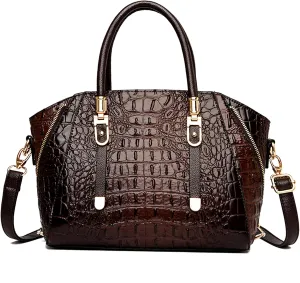 Trendy Crocodile Handbags for Women: Large Capacity Leather Handbag Crossbody Bags with Shoulder Strap Ideal Choice