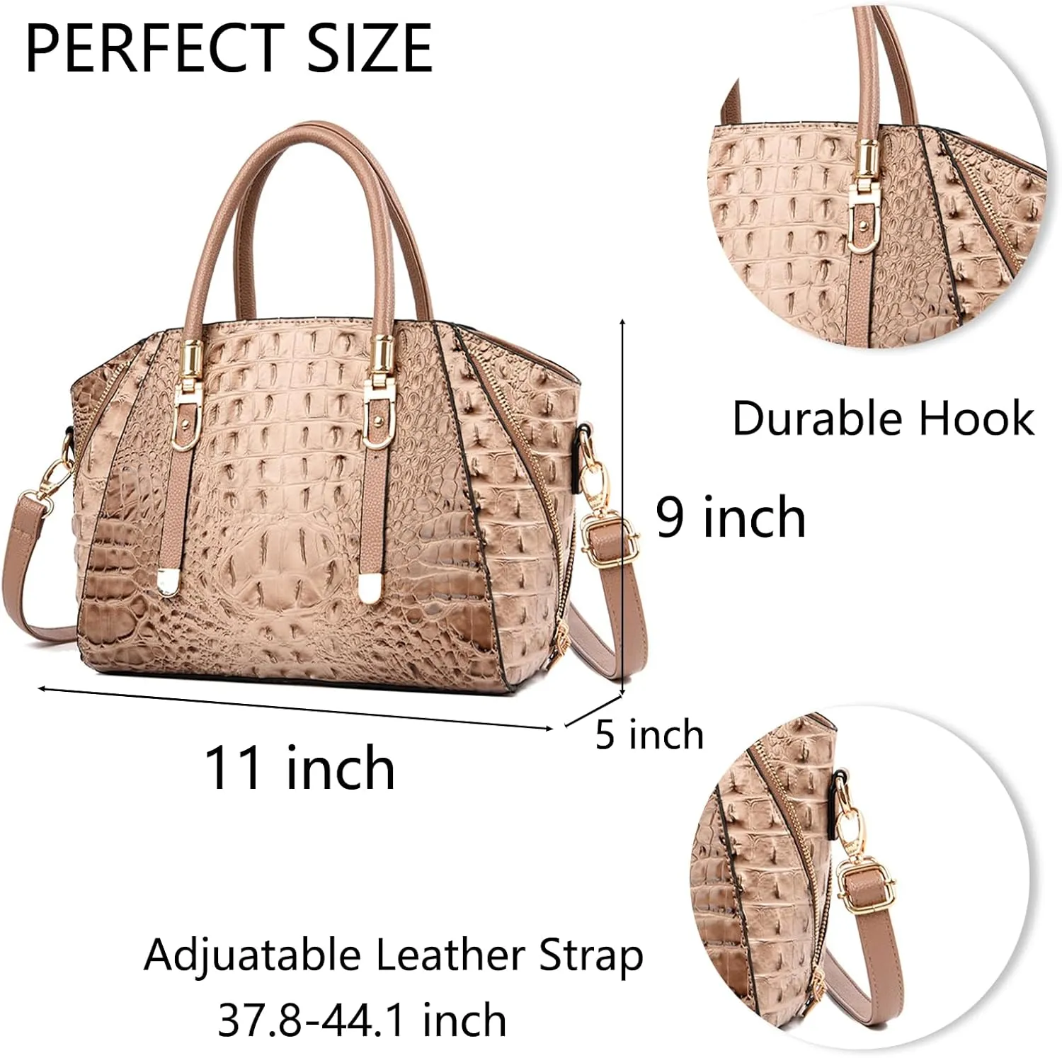 Trendy Crocodile Handbags for Women: Large Capacity Leather Handbag Crossbody Bags with Shoulder Strap Ideal Choice