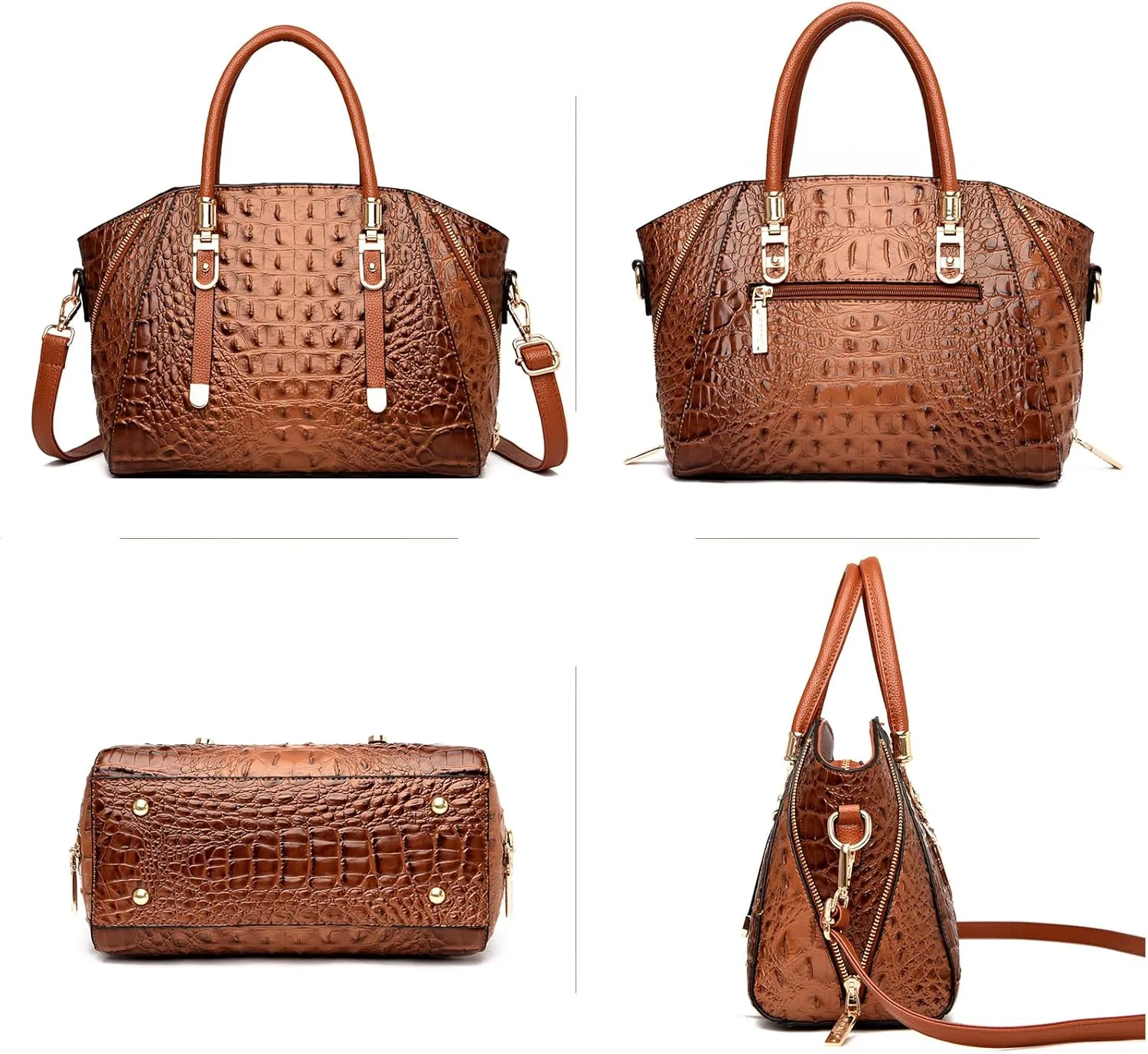 Trendy Crocodile Handbags for Women: Large Capacity Leather Handbag Crossbody Bags with Shoulder Strap Ideal Choice