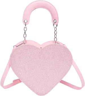 Trendy Heart Crossbody Bags Purses for Women,Cute Vegan Shoulder Bag,Evening Bags Satchel Handbags