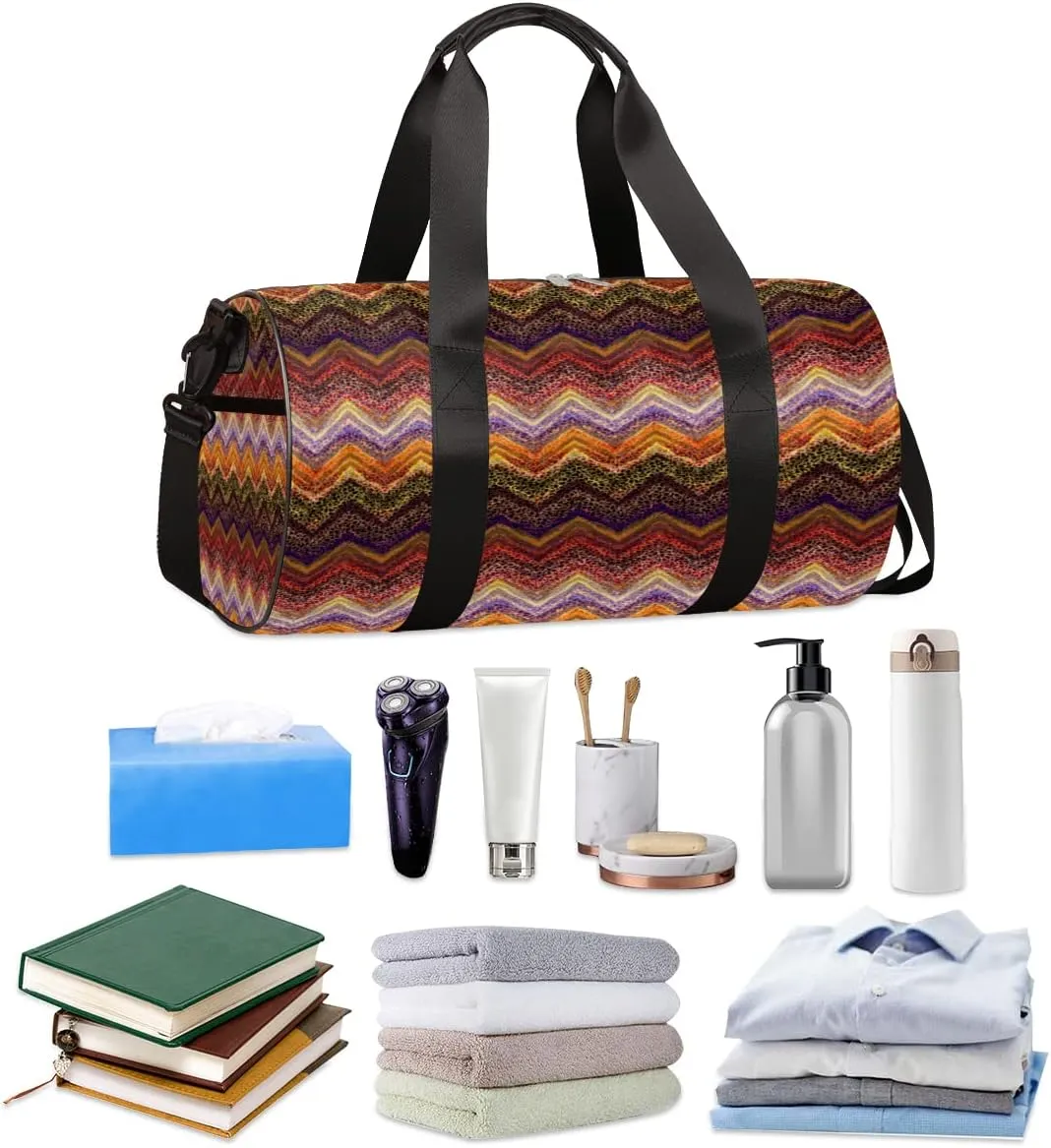 Tribe Boho Wave Copper Gym Bag Small Gym Duffel Bags for Men Women Overnight Weekender Bag Lightweight Sport Duffle Bag Carry On Gymbag