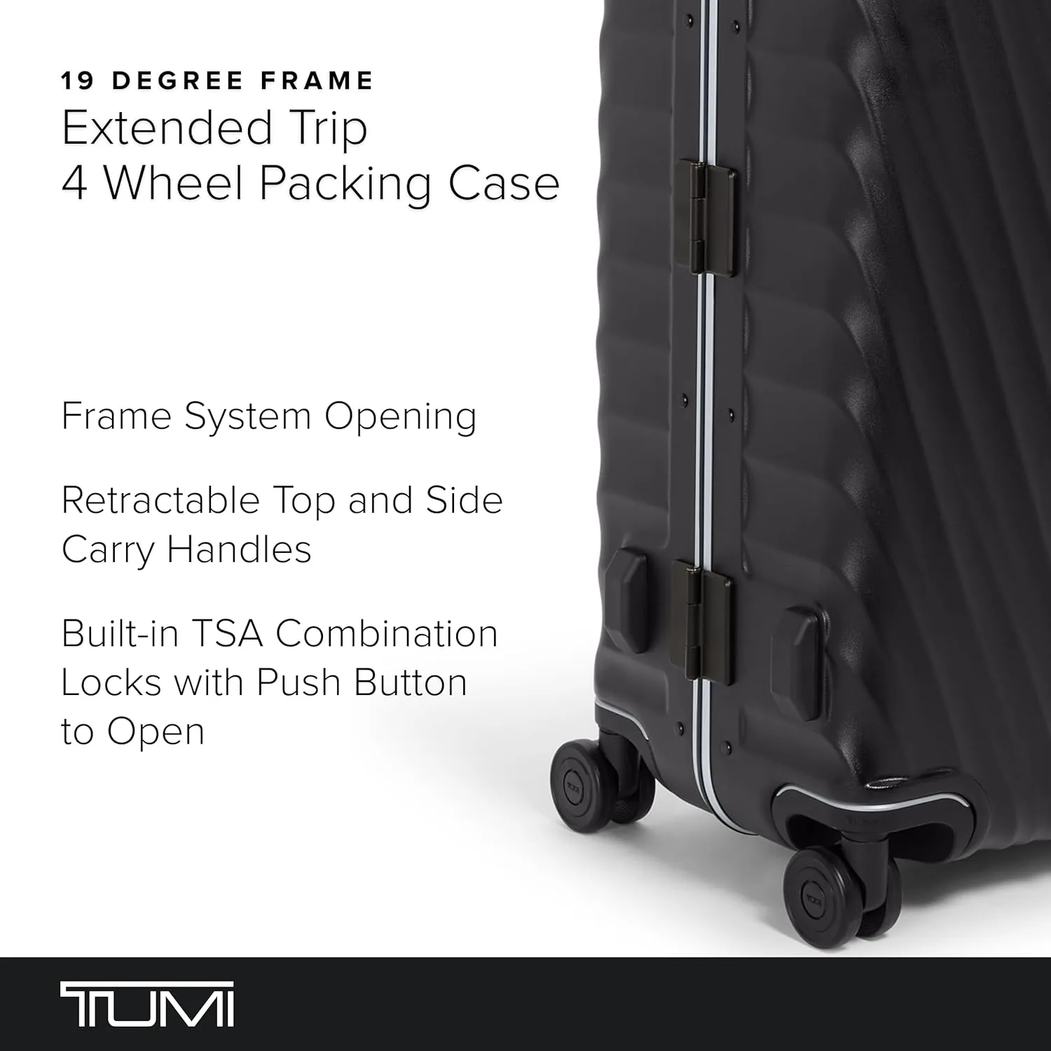 TUMI 19 Degree Frame Extended Trip 4 Wheel Packing Case - Lightweight Suitcase - Hard Shell Luggage - 30.0" X 20.5" X 11.0" - Black Texture