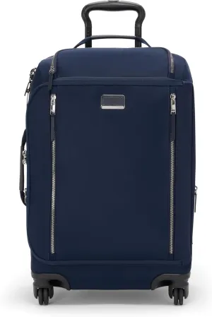 TUMI - Voyageur Leger 4 Wheel Carry-On Luggage - Lightweight and Spacious, Sleek Silhouette, Durable Women's Suitcase - 21.8" International Expandable Carry-On, Indigo with Silver Hardware