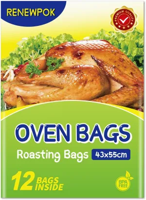 Turkey Roasting Bags for Oven with Ties Large Size Oven Bags for RoastingTurkey, Meat & Fish Multi Purpose Cooking Bags for Oven(24Bags, 17 * 21.7 Inch)