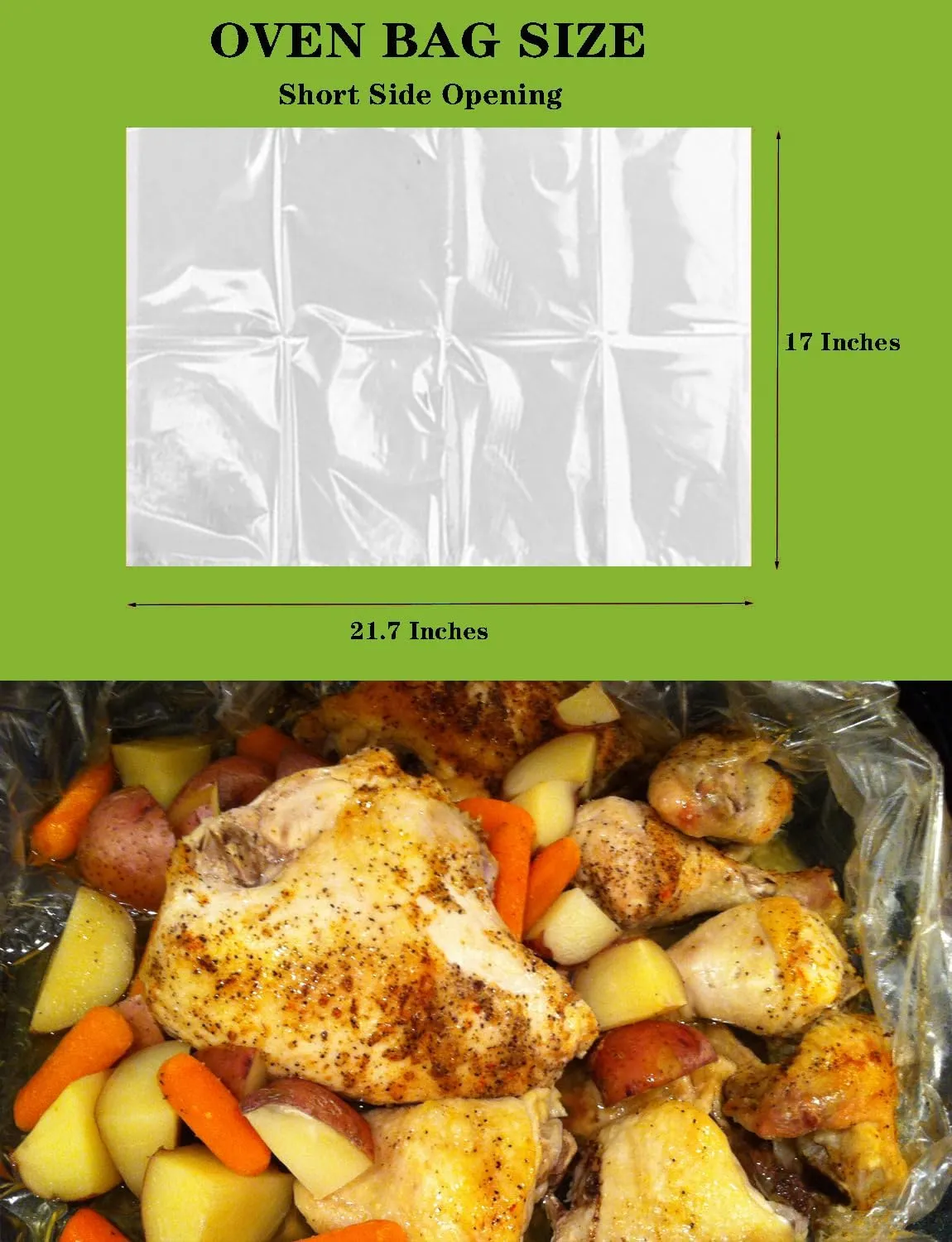 Turkey Roasting Bags for Oven with Ties Large Size Oven Bags for RoastingTurkey, Meat & Fish Multi Purpose Cooking Bags for Oven(24Bags, 17 * 21.7 Inch)