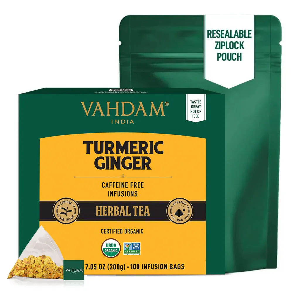 Turmeric Ginger Herbal Tea (100 Tea Bags)