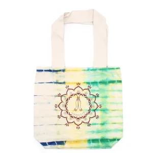 Tye-Dye Cotton Bag (6oz) - 38x42x12cm -  Namaste Hands - Multi - Natural Handle - Per case: 1 Piece