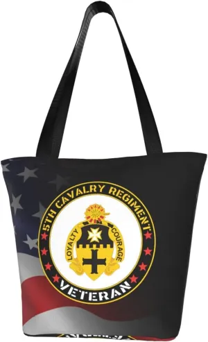 Us Army 5th Cavalry Regiment Veteran Fashion Shoulder Bag Large Capacity For Man Or Woman