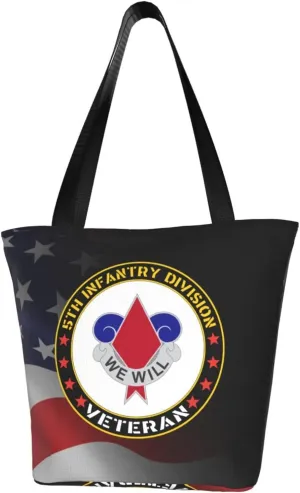 Us Army 5th Infantry Division Veteran Fashion Shoulder Bag Large Capacity For Man Or Woman