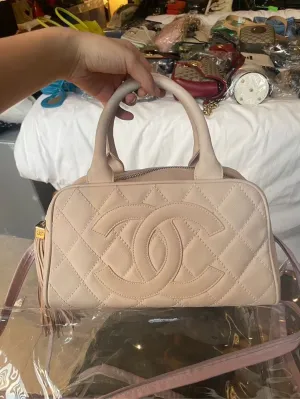 Vanity Preloved Satchel Exclusive options Bag Top Chanel Energy-efficient Beige Leather Handle Bag
