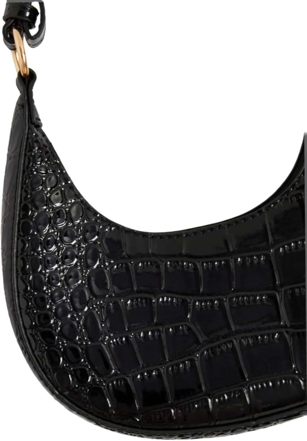 Verdusa Women's Crocodile PU Leather Hobo Shoulder Bag Small Purse Zipper Top Handle Crescent Bag