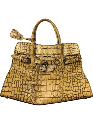 Vintage Miu Miu Beige Crocodile Leather Handbag