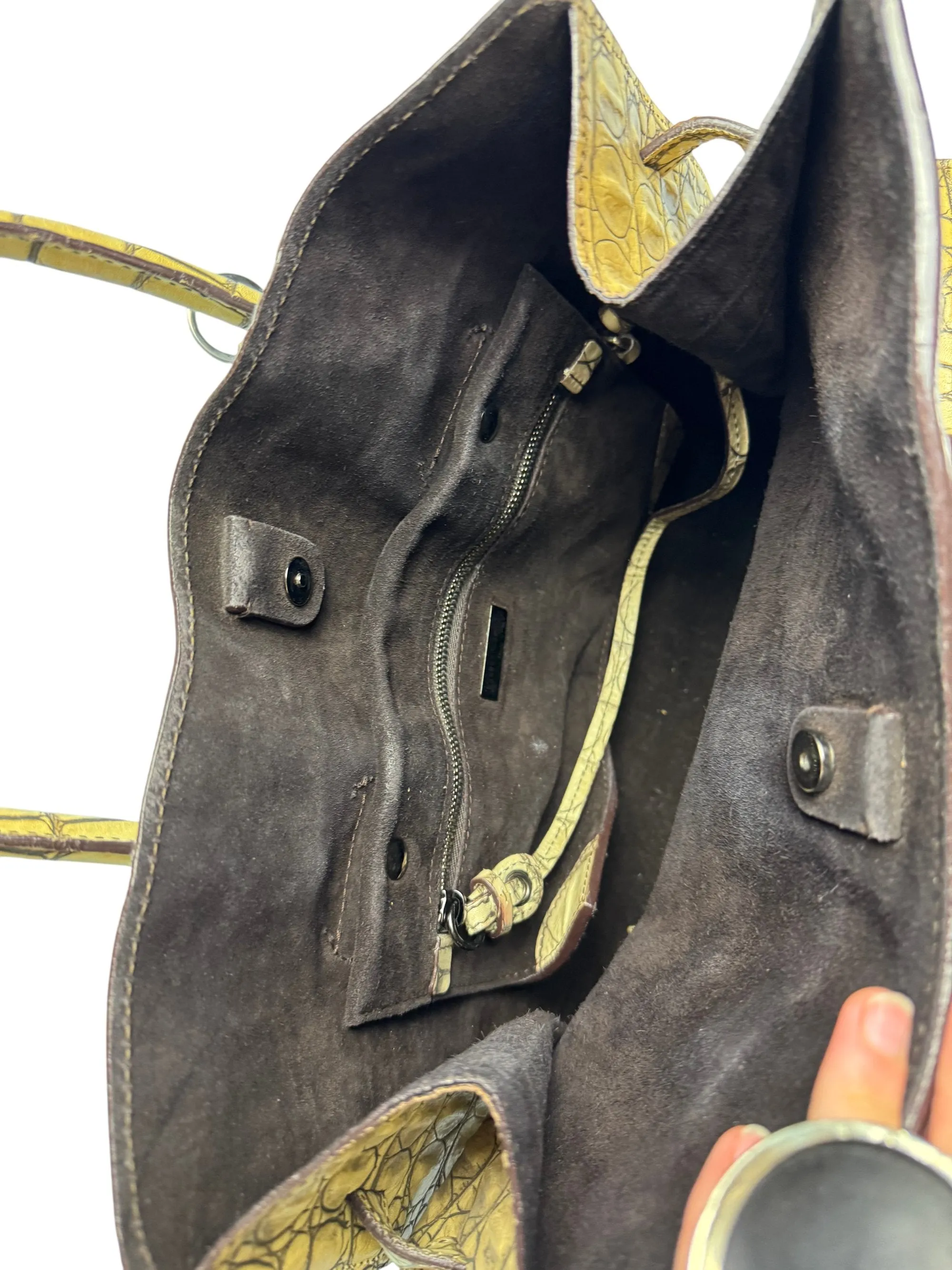 Vintage Miu Miu Beige Crocodile Leather Handbag