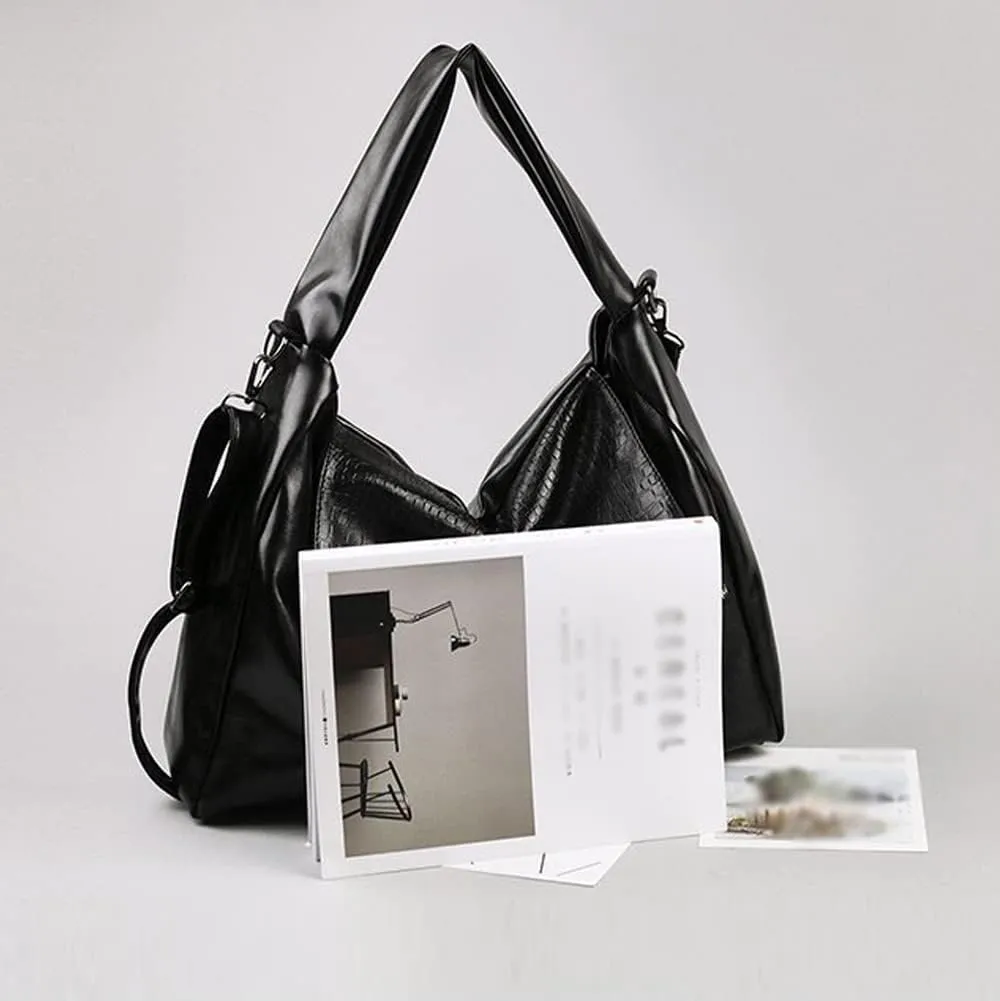 Vintage Tote Bags for Women Leather Satchel Hobo Handbags Crocodile Laptop Shoulder Business Laptop Messenger