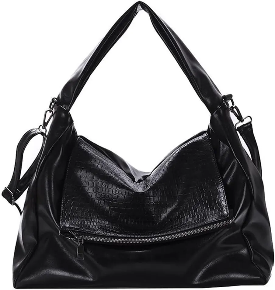 Vintage Tote Bags for Women Leather Satchel Hobo Handbags Crocodile Laptop Shoulder Business Laptop Messenger