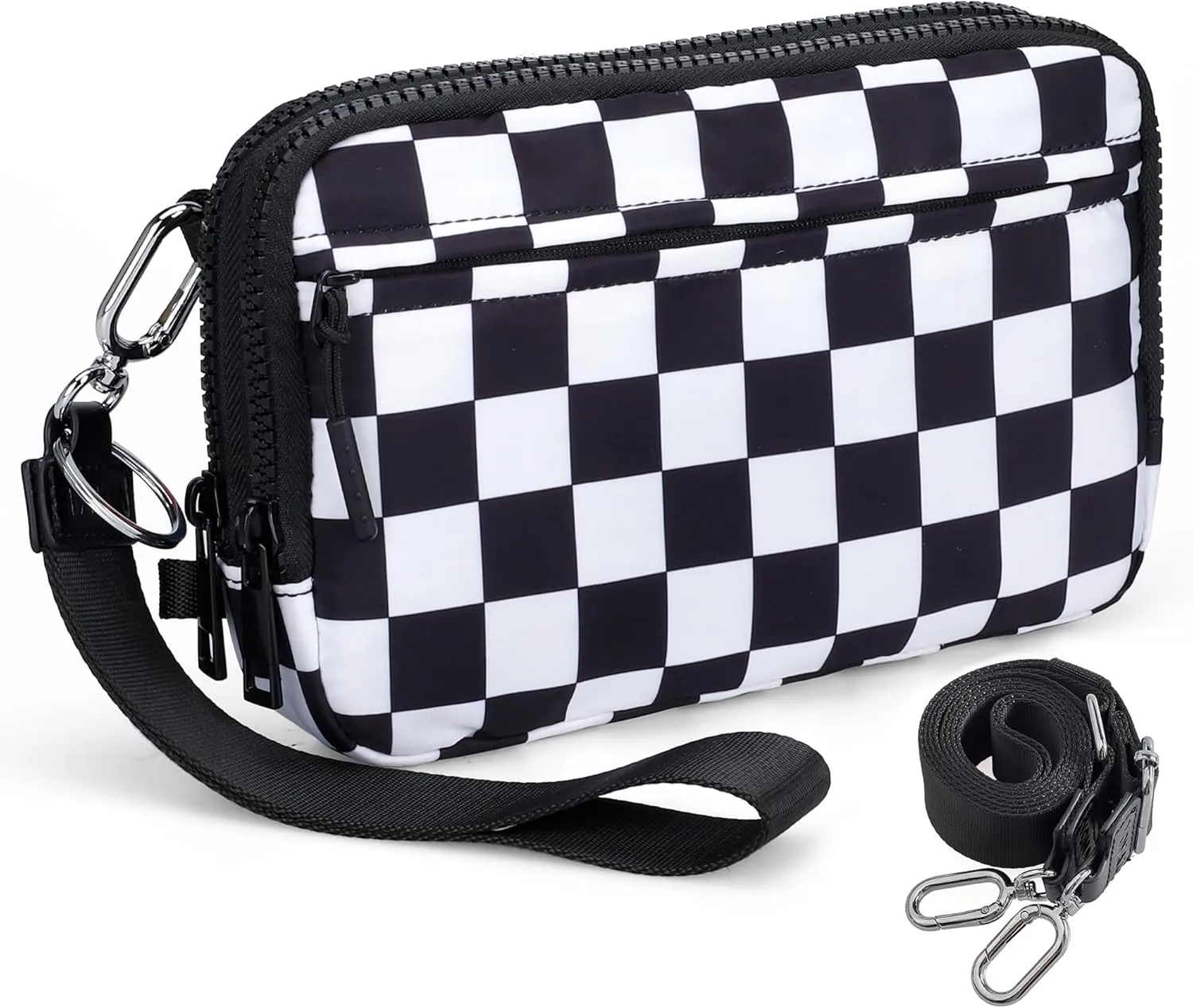 VONAL Wristlet Wallets for Women, RFID Wristlet Purse Built in Wallet, Small Nylon Crossbody Bags, Credit Card Holder