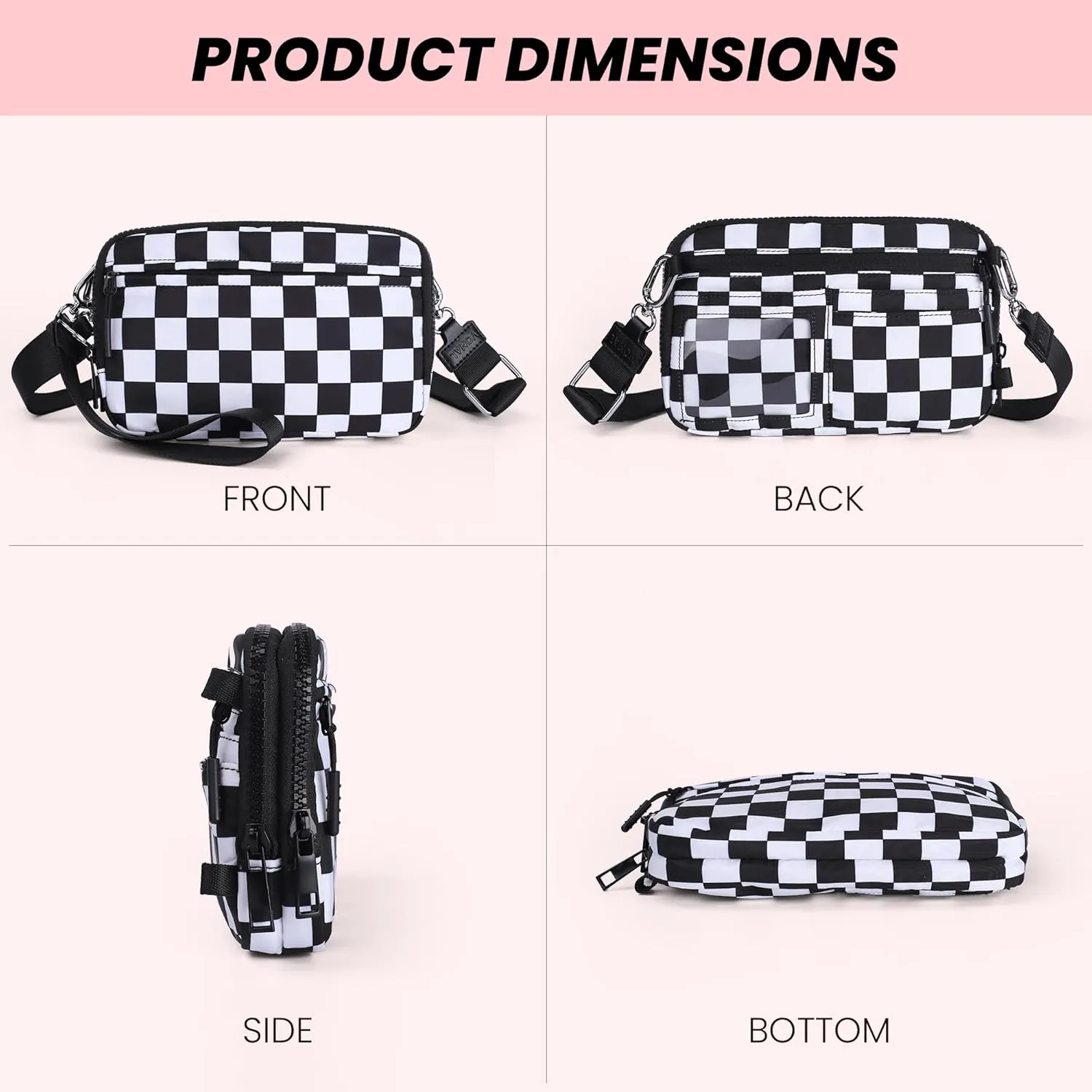 VONAL Wristlet Wallets for Women, RFID Wristlet Purse Built in Wallet, Small Nylon Crossbody Bags, Credit Card Holder
