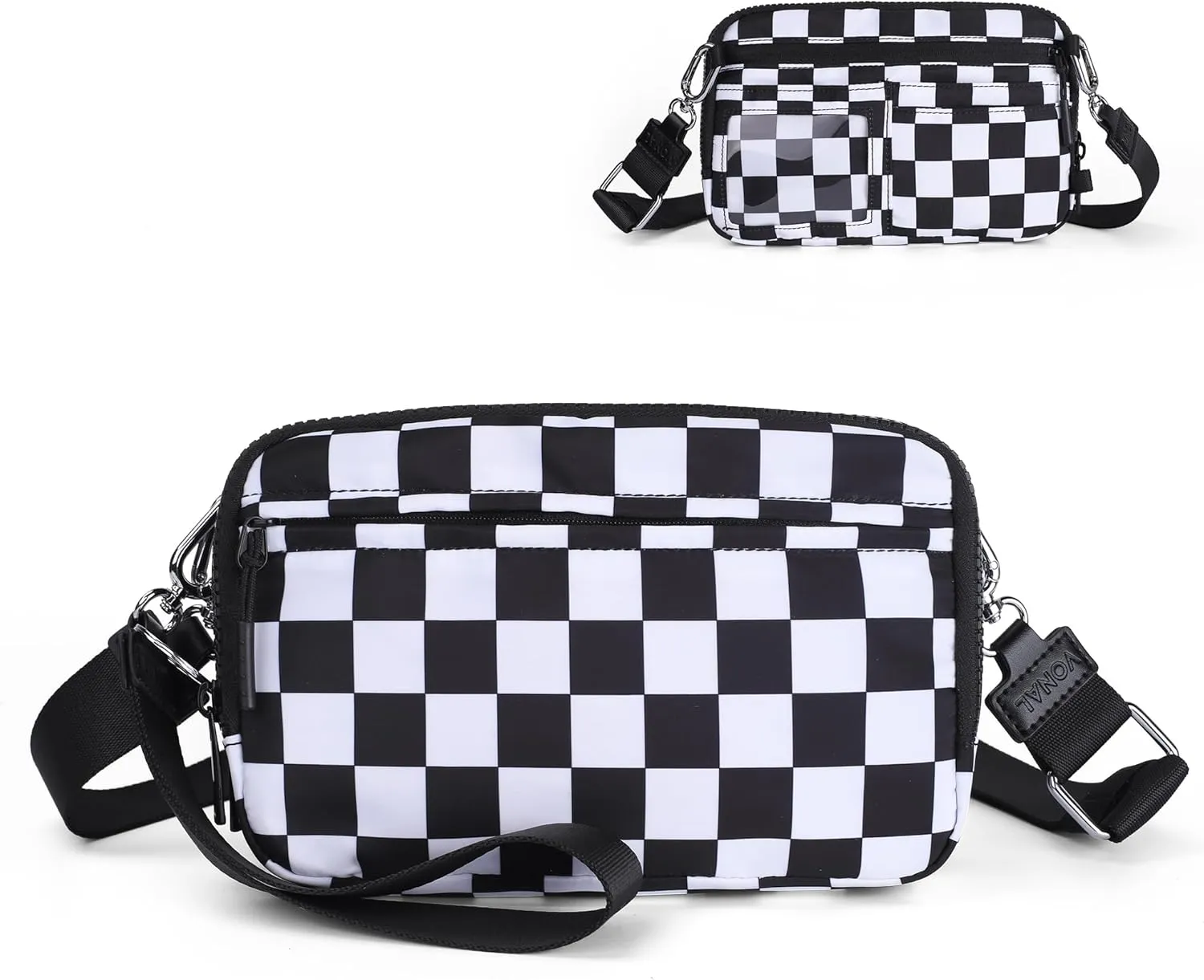 VONAL Wristlet Wallets for Women, RFID Wristlet Purse Built in Wallet, Small Nylon Crossbody Bags, Credit Card Holder