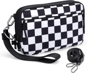 VONAL Wristlet Wallets for Women, RFID Wristlet Purse Built in Wallet, Small Nylon Crossbody Bags, Credit Card Holder