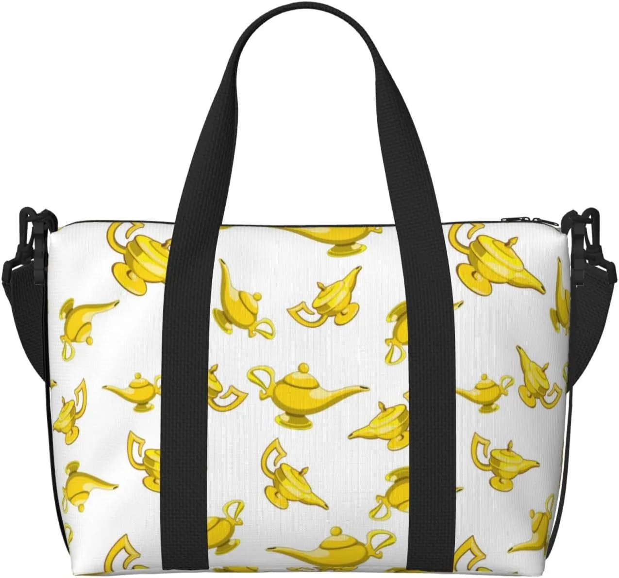VOSERY Laptop Tote Bag for Women Work - lamp Pattern glod Gym Bag for Women Men, Personal Item Crossbody Travel Bags for Women Men Carry On, Overnight Weekender Bags for Women Travel