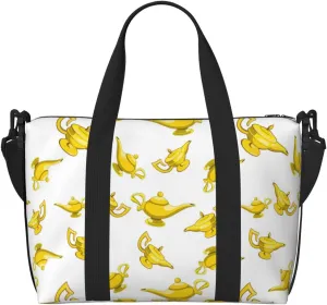 VOSERY Laptop Tote Bag for Women Work - lamp Pattern glod Gym Bag for Women Men, Personal Item Crossbody Travel Bags for Women Men Carry On, Overnight Weekender Bags for Women Travel