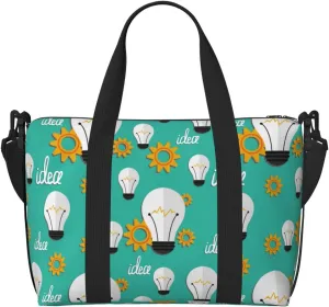 VOSERY Laptop Tote Bag for Women Work - Light Bulb Pattern gear Gym Bag for Women Men, Personal Item Crossbody Travel Bags for Women Men Carry On, Overnight Weekender Bags for Women Travel