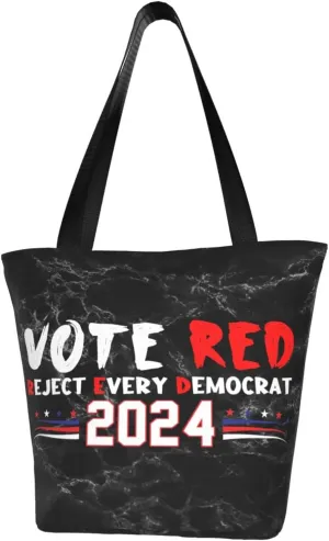 Vote Red Reject Every Democrat Pro Republican Fashion Shoulder Bag Large Capacity For Man Or Woman