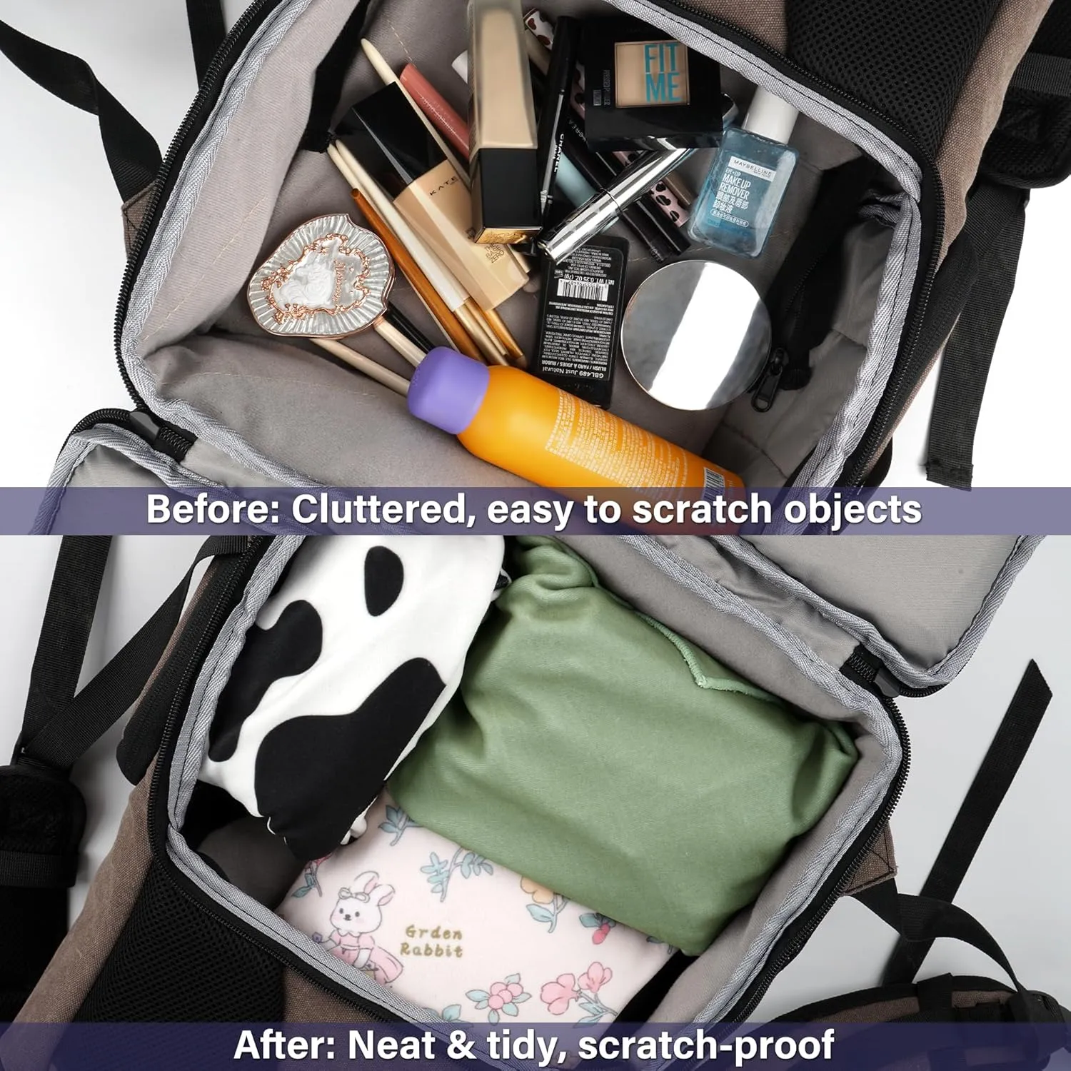 Walking Way Self-Adhesive Magic Cloth Makeup Bag, Portable Protective Cosmetic Pouch, Camera Lens Wrap, Stylish Travel Organizer for Beauty Essentials, Travel, Gifts & Daily Use (Kitty, 17.71 inch)