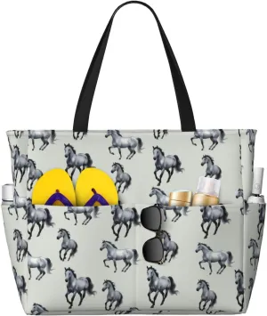 Waterproof Beach Bags for Women, Machine Washable Travel Tote Bag with Zipper Cruise Swim Vacation