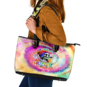 We Are All Human LGBT Leather Tote Bag Skull Tie Dye DT02