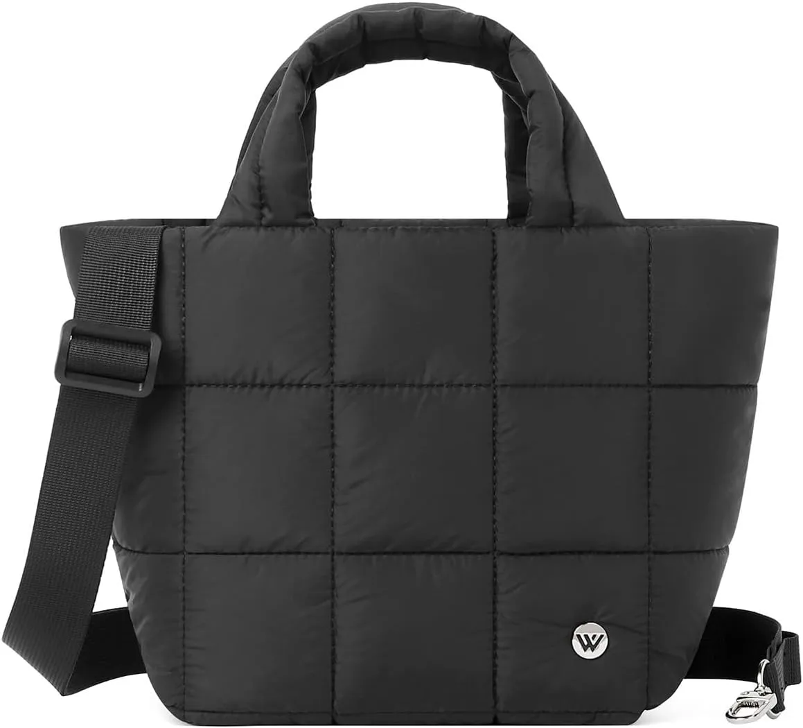 WESTBRONCO Small Puffer Bag Quilted Crossbody Bags for Women Puffy Purse Nylon Shoulder Handbag with Adjustable Strap