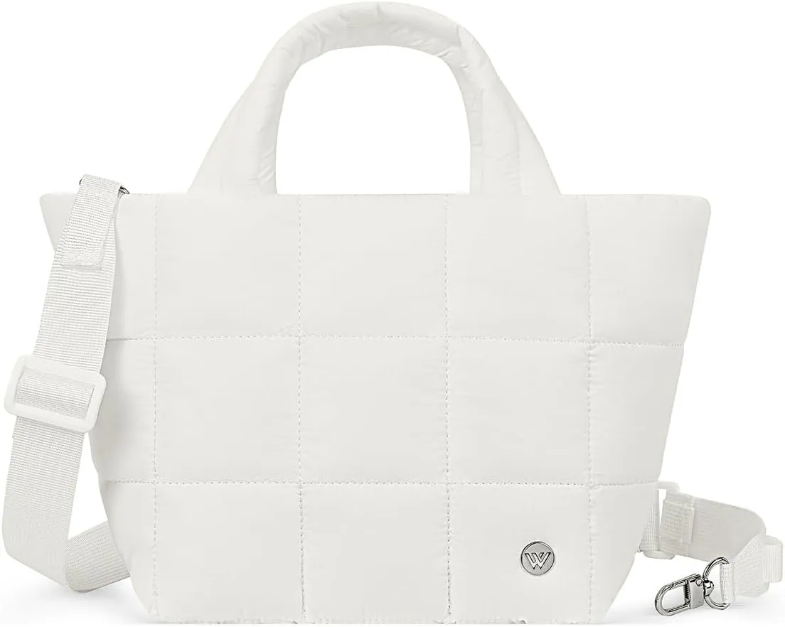 WESTBRONCO Small Puffer Bag Quilted Crossbody Bags for Women Puffy Purse Nylon Shoulder Handbag with Adjustable Strap
