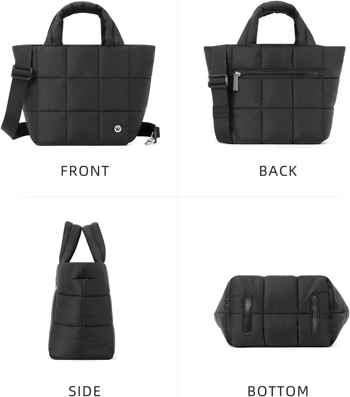 WESTBRONCO Small Puffer Bag Quilted Crossbody Bags for Women Puffy Purse Nylon Shoulder Handbag with Adjustable Strap