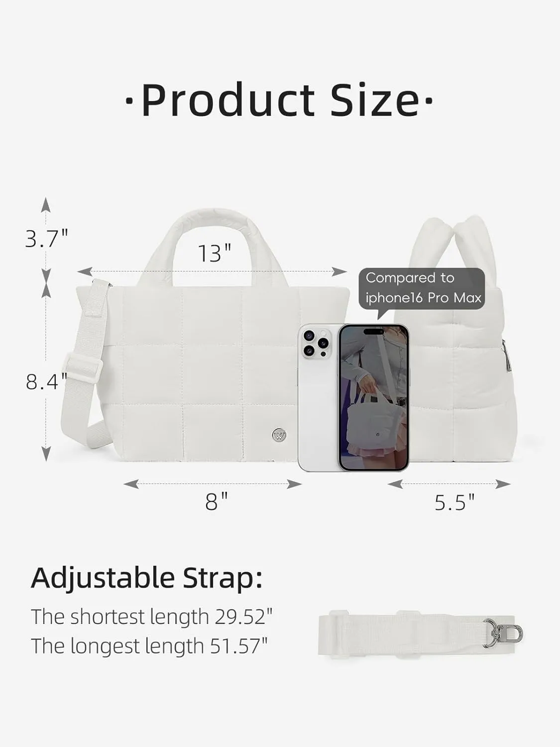 WESTBRONCO Small Puffer Bag Quilted Crossbody Bags for Women Puffy Purse Nylon Shoulder Handbag with Adjustable Strap