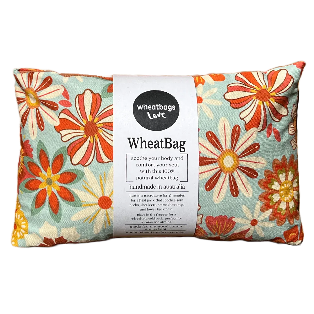 WHEAT BAG GROOVY FLOWERS KHAKI - NO SCENT