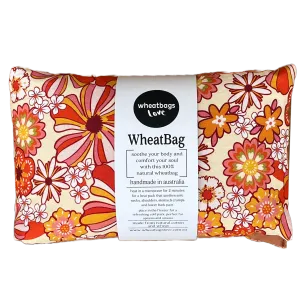 WHEAT BAG GROOVY FLOWERS ORANGE - NO SCENT