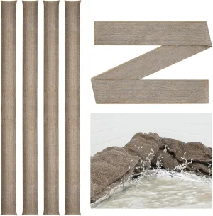 Windyun 4 Pcs Water Activated Flood Barrier 8 ft x 8 Inch Absorbent Sandless Sand Bags for Flooding Reusable Water Absorbing Snake for Rain Hurricane Garage Basement Door
