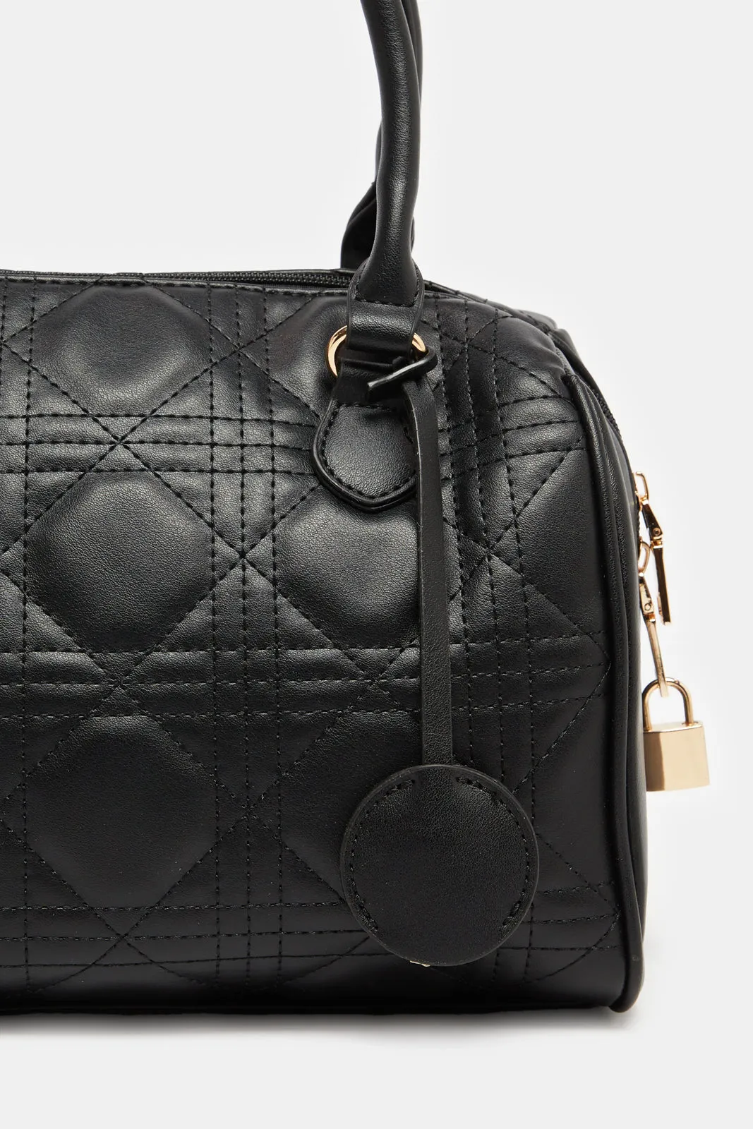Women Black Quilted Day Bag
