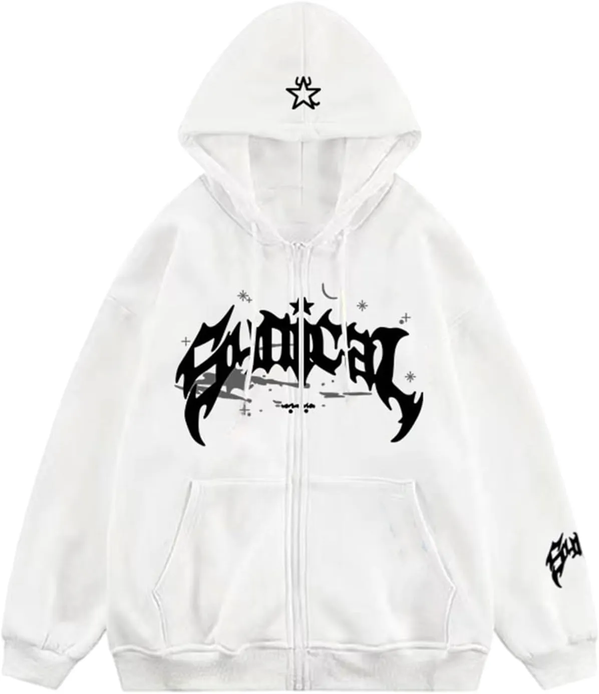 Women Men Cross Graphic Hoodies Y2K Jacket Fashion Aesthetic Sweatshirt Gothic Long Sleeve Letter Print Hoodies